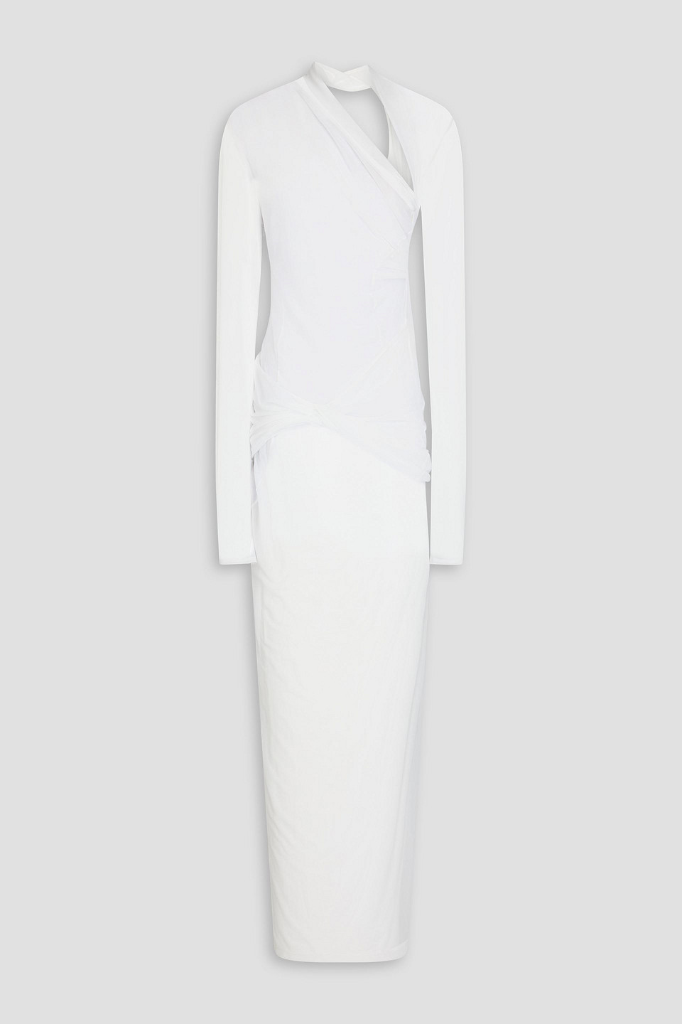 Jacquemus Piombone Draped Tulle Maxi Dress In White