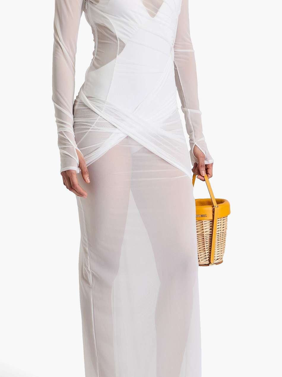 piombone draped tulle maxi dress