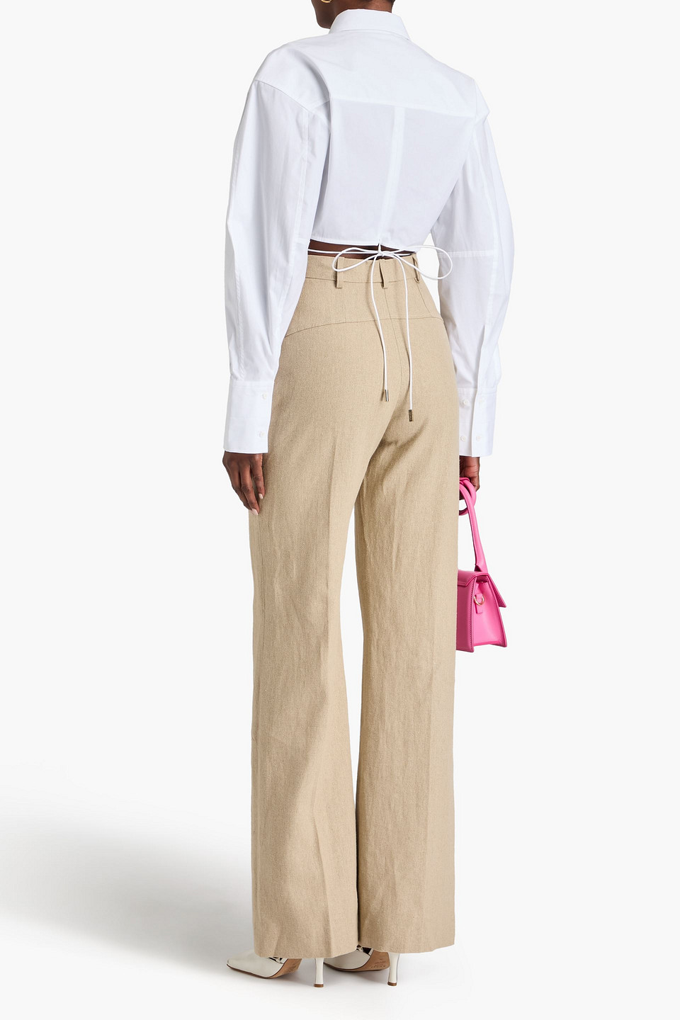 Jacquemus La Chemise Plidao Cropped Shirt In White