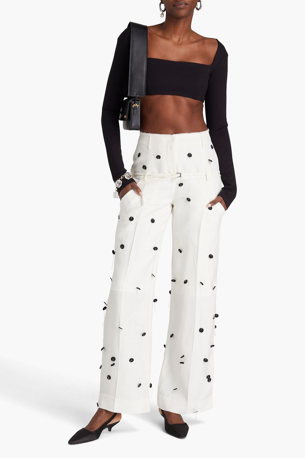 JACQUEMUS Criollo Hose mit weitem Bein aus Canvas mit Polka-Dots