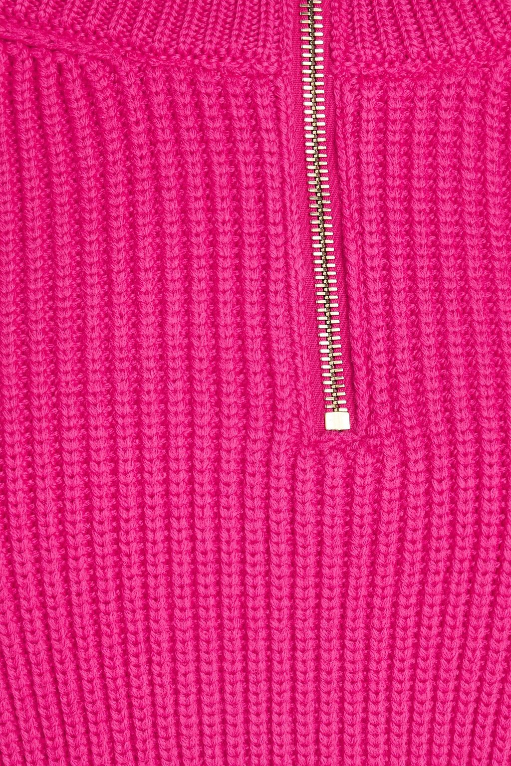 JACQUEMUS リブ編みメリノウール クロップド ハーフジップセーター