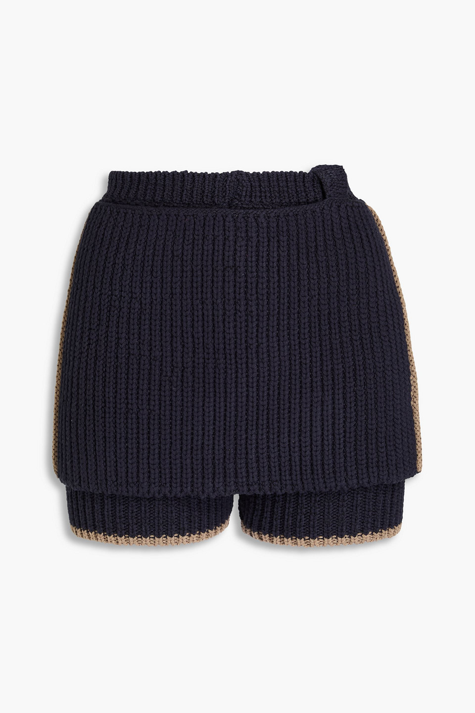 Jacquemus Pipa Shorts In Rock-optik Aus Rippstrick In Marineblau