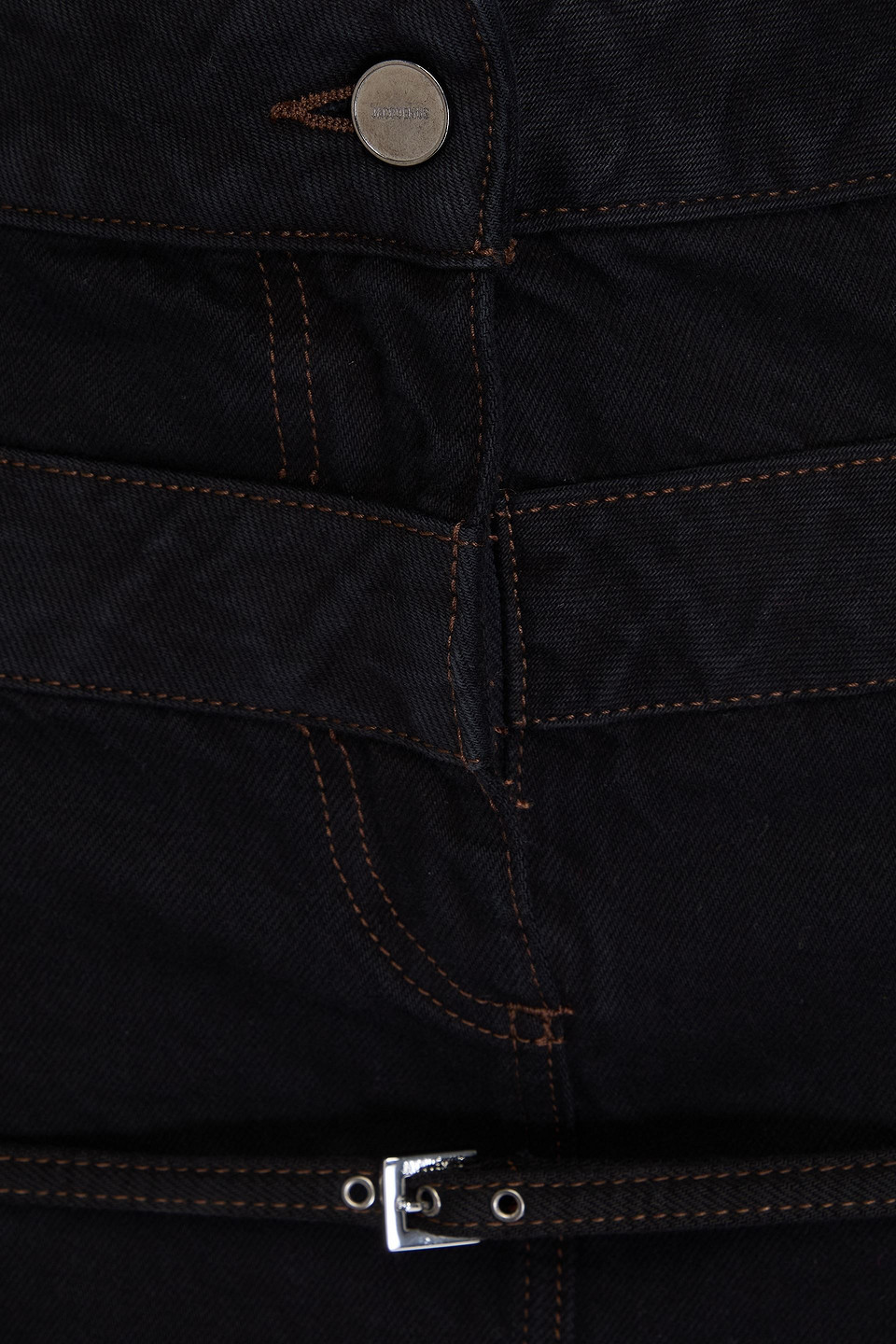 JACQUEMUS DE NÎMES CRIOLLO BELTED DENIM PENCIL SKIRT
