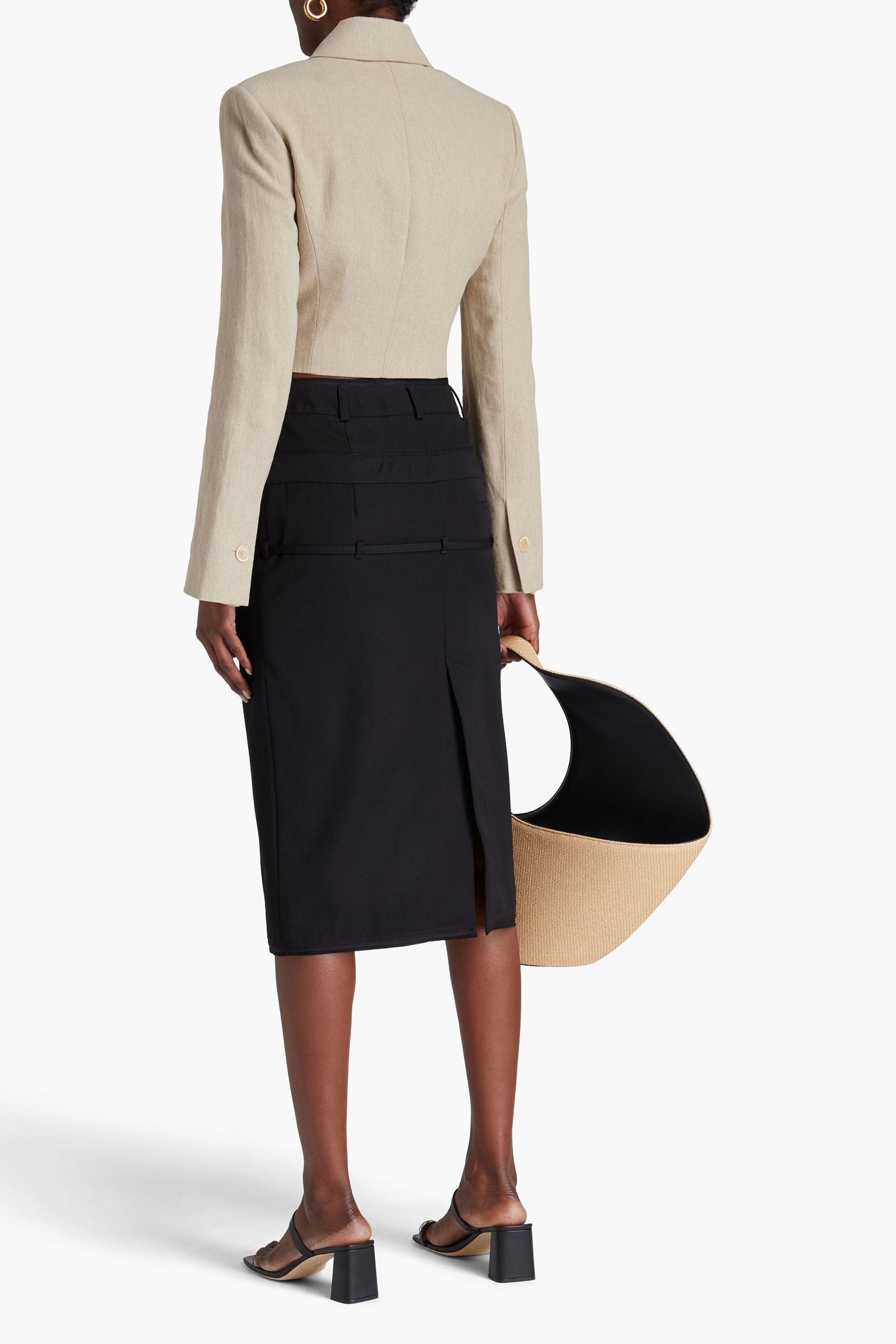 Jacquemus Caraco belted canvas pencil skirt