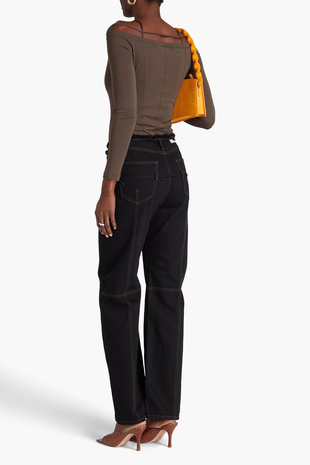 JACQUEMUS ハイライズ ストレートレッグジーンズ ベルト付き