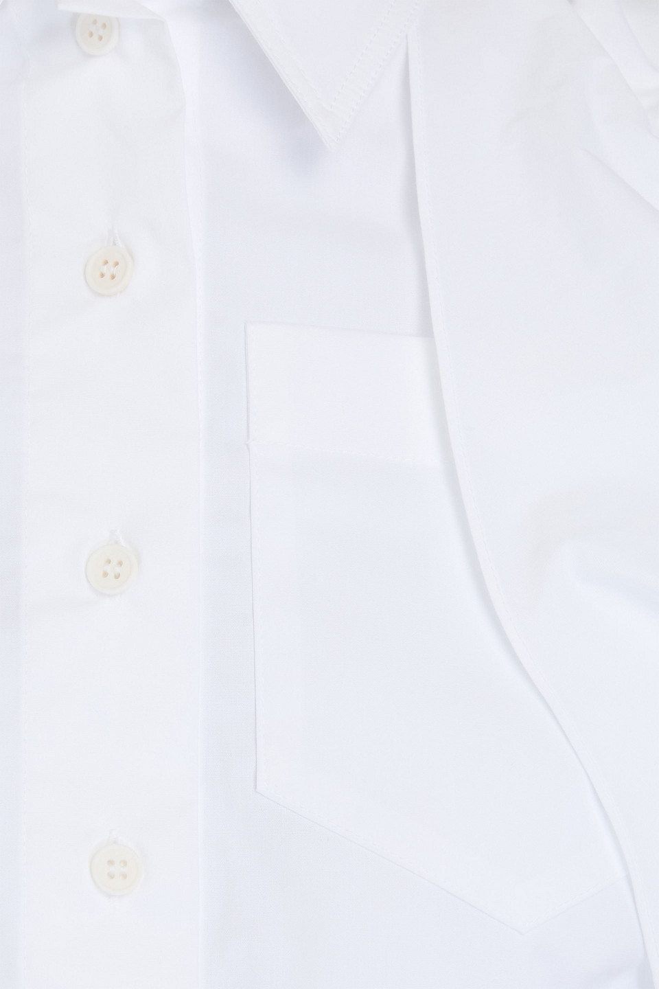 Jacquemus La Chemise Pavane Cropped Cotton-blend Shirt In White