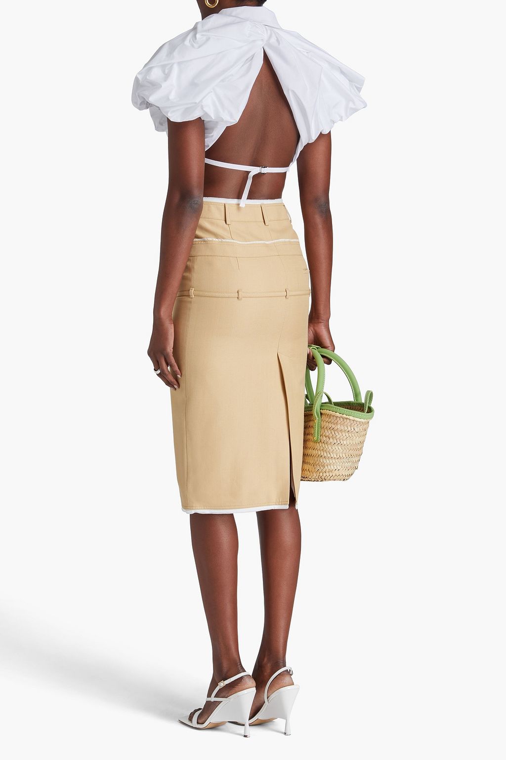 JACQUEMUS Pavane Cropped Hemd aus Popeline aus einer Baumwollmischung