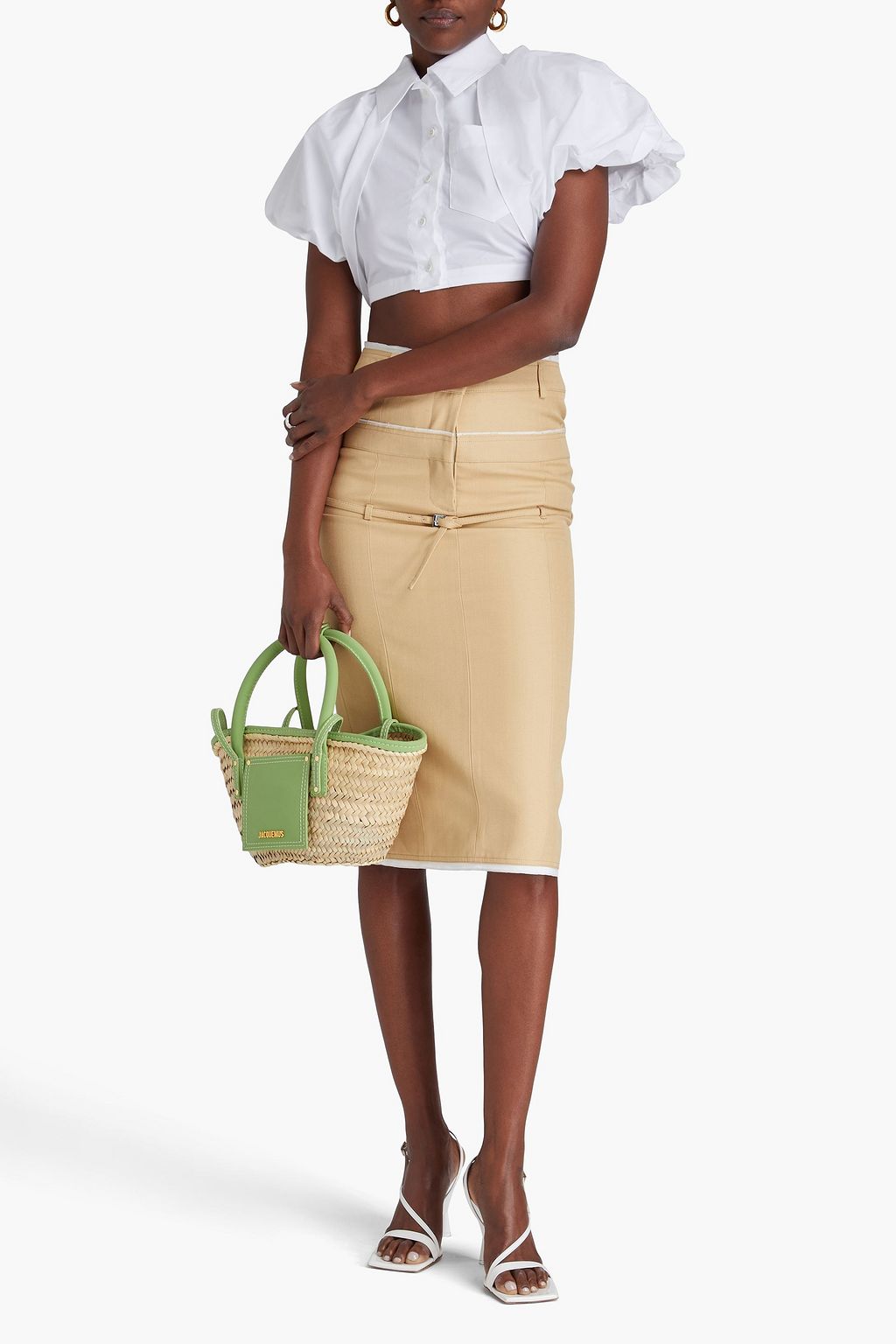 JACQUEMUS Pavane Cropped Hemd aus Popeline aus einer Baumwollmischung