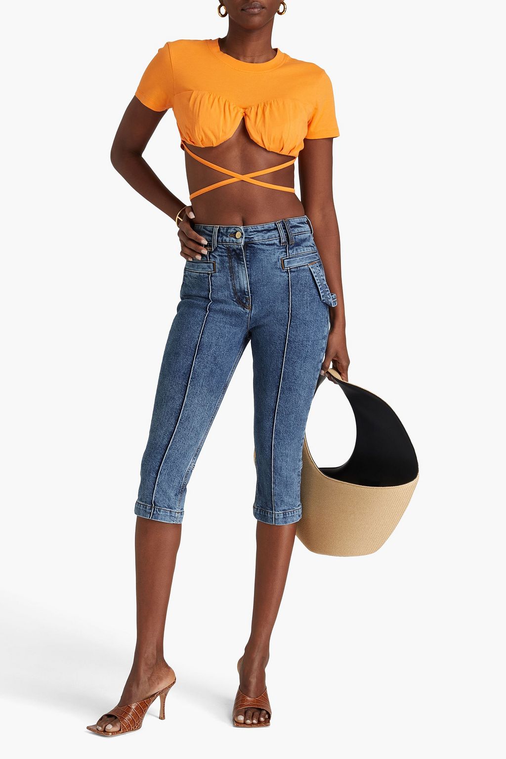 JACQUEMUS بنطال جينز "ألكا" قصير بأرجل ضيقة