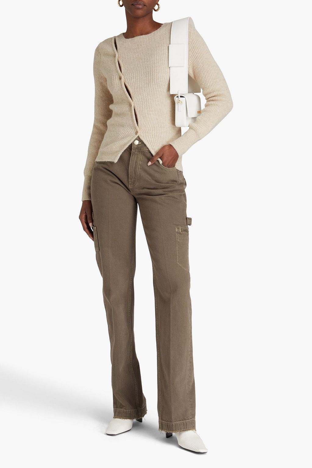 JACQUEMUS Asymmetric ribbed-knit sweater