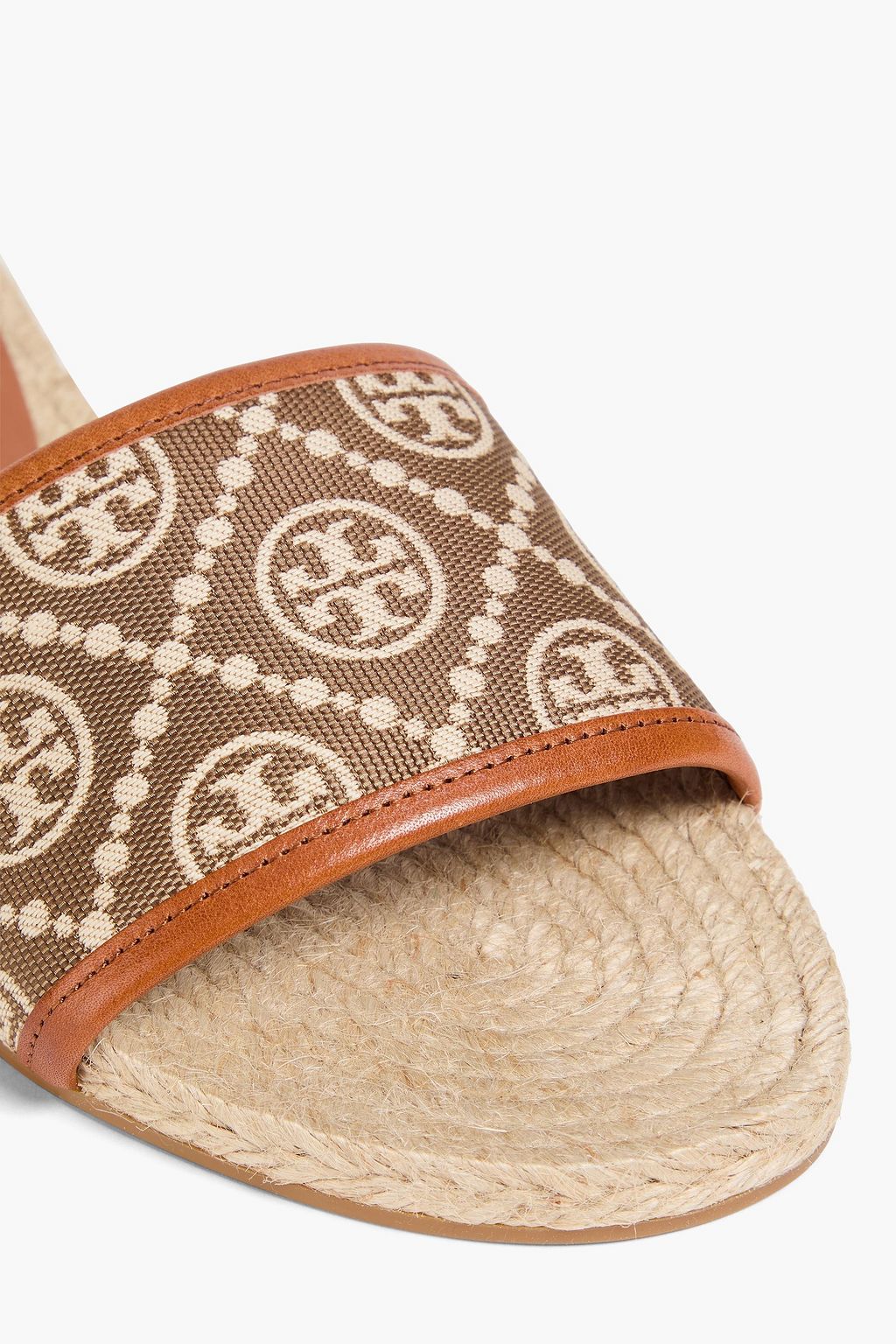 TORY BURCH ジャカード スライドサンダル レザートリム