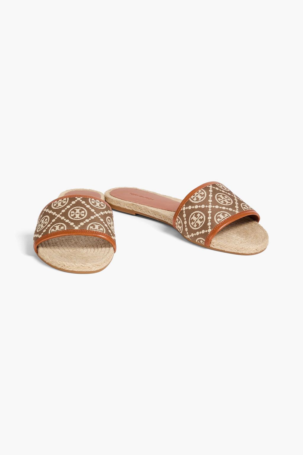 TORY BURCH ジャカード スライドサンダル レザートリム