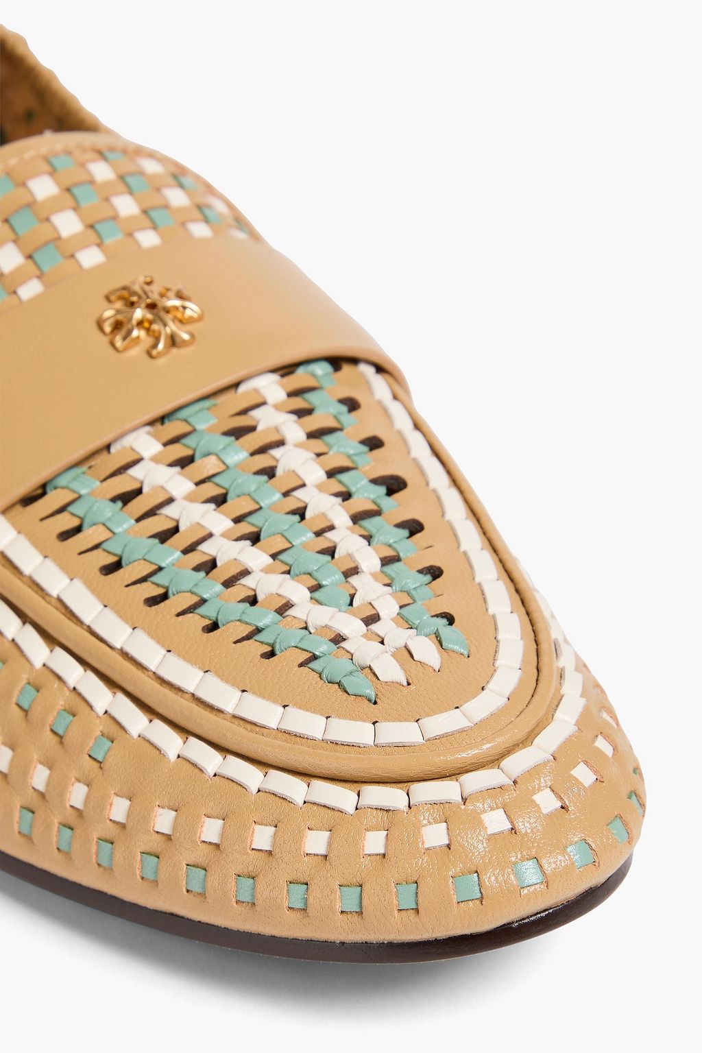 TORY BURCH حذاء لوفر من الجلد المحبوك