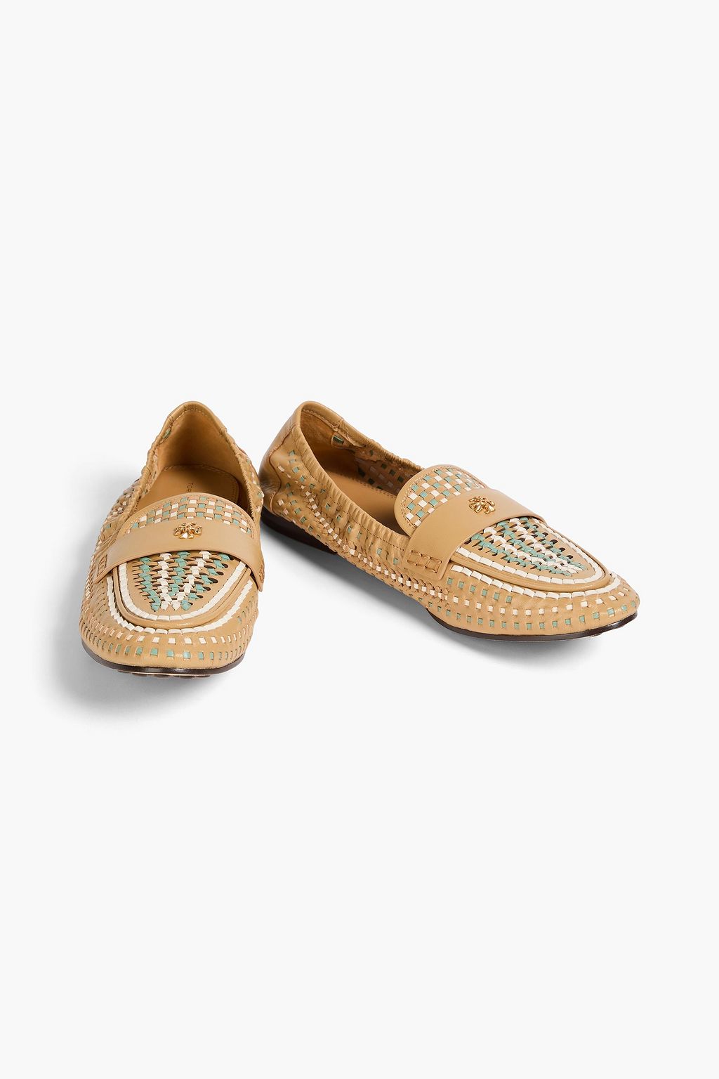 TORY BURCH حذاء لوفر من الجلد المحبوك