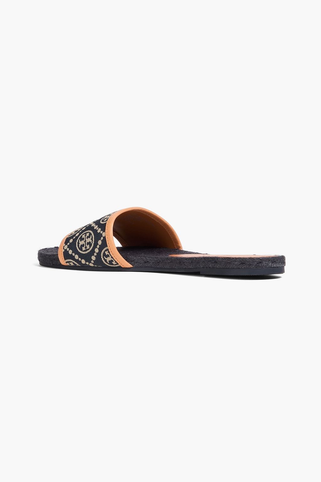 TORY BURCH ジャカード スライドサンダル レザートリム