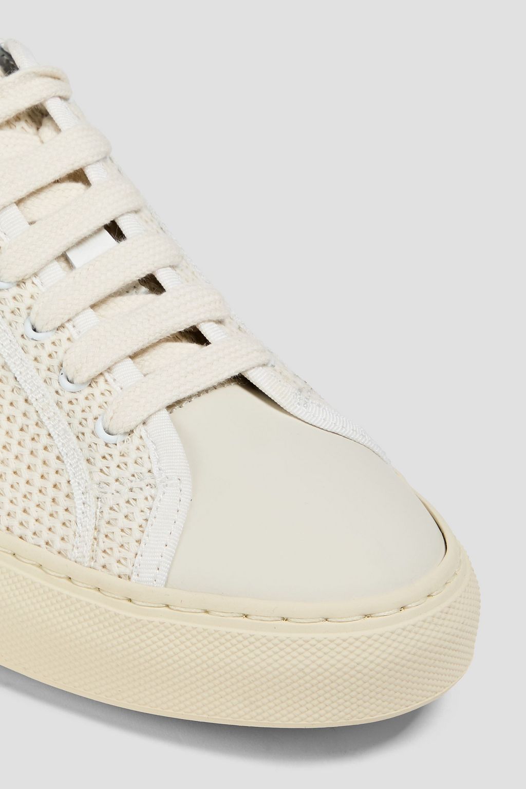 COMMON PROJECTS Retro レザー&ニット スニーカー キャンバストリム