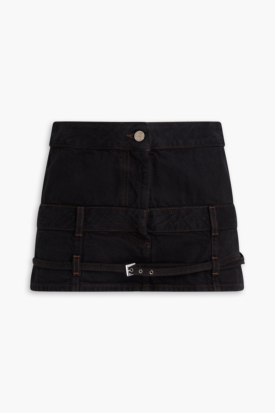 Jacquemus De Nîmes Criollo Belted Denim Mini Skirt In Black