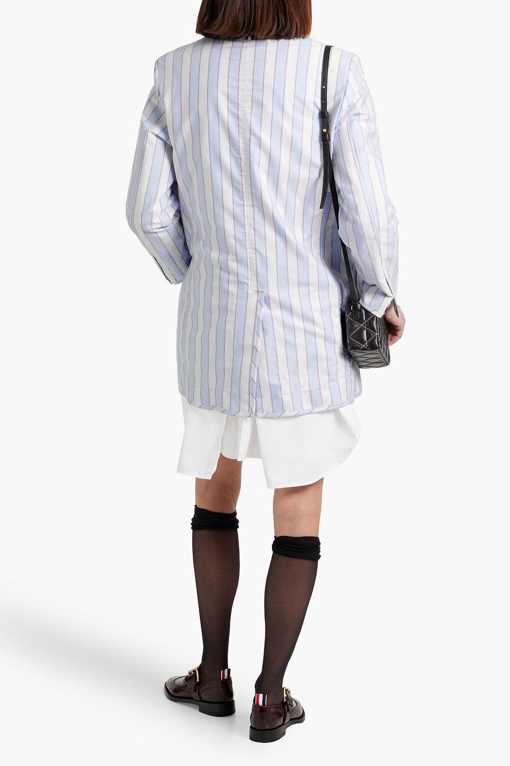 THOM BROWNE Striped cotton-jacquard blazer