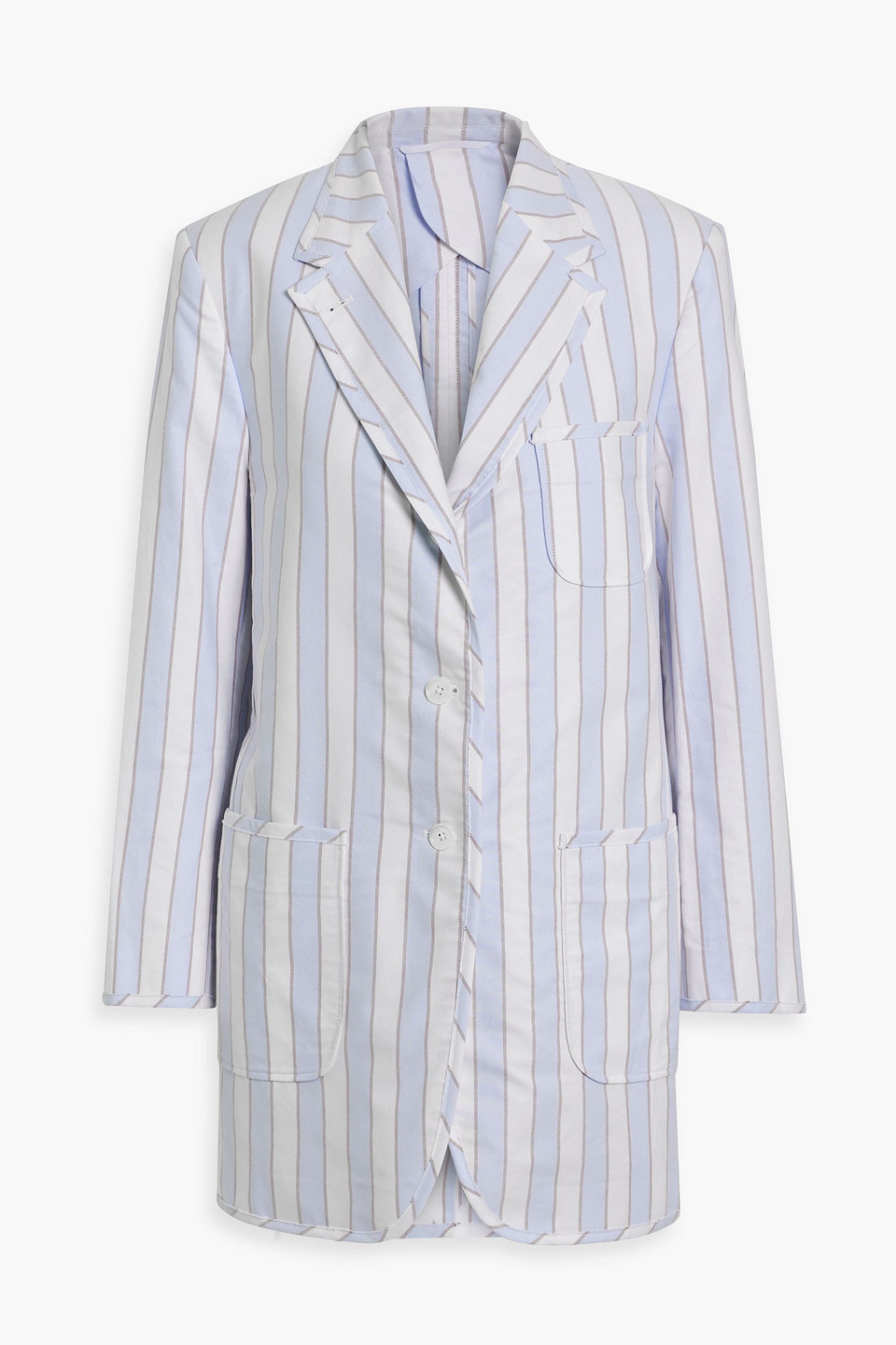 Thom Browne Striped Cotton-jacquard Blazer In Blue
