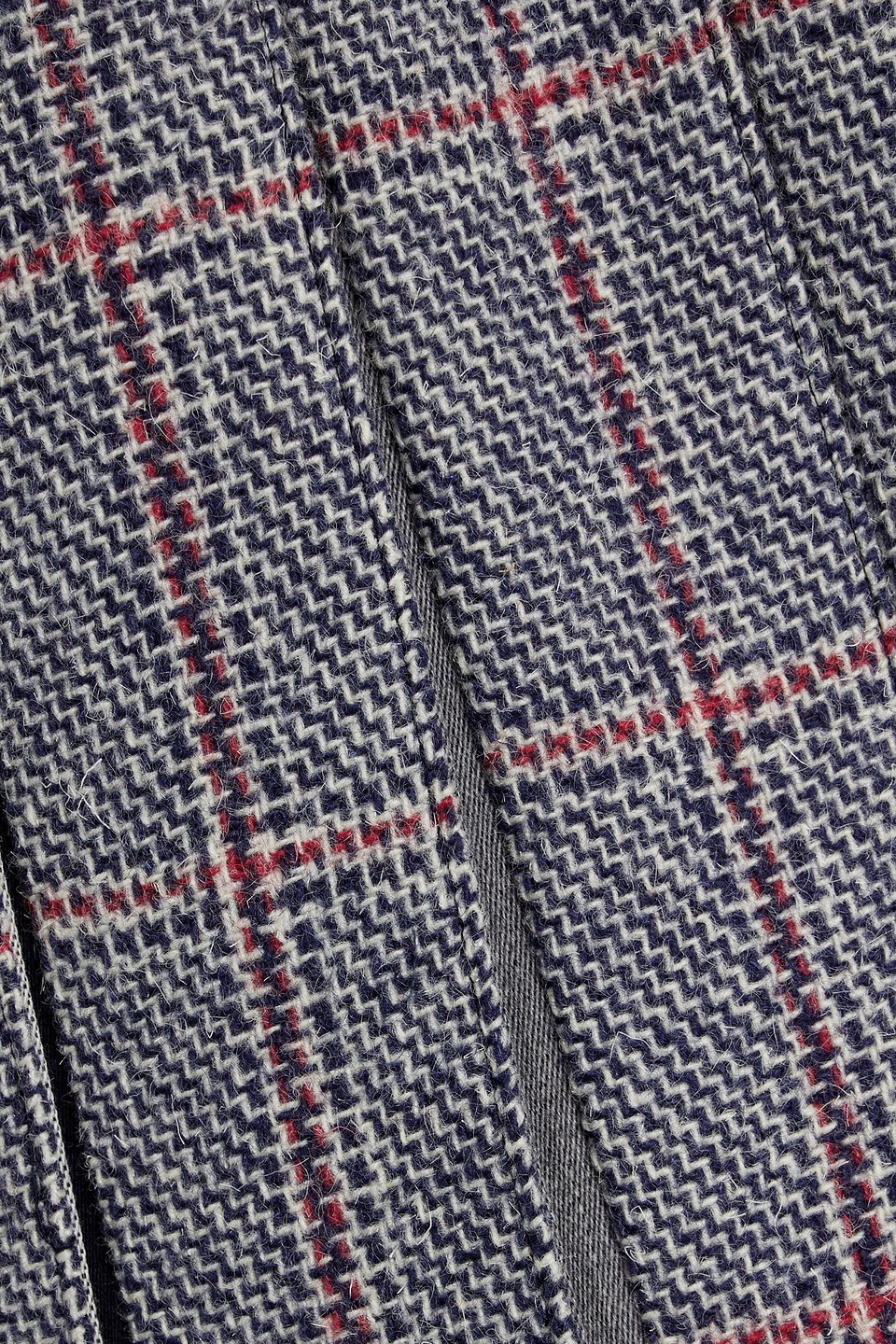 Thom Browne Pleated Prince Of Wales Checked Wool Mini Skirt In Navy