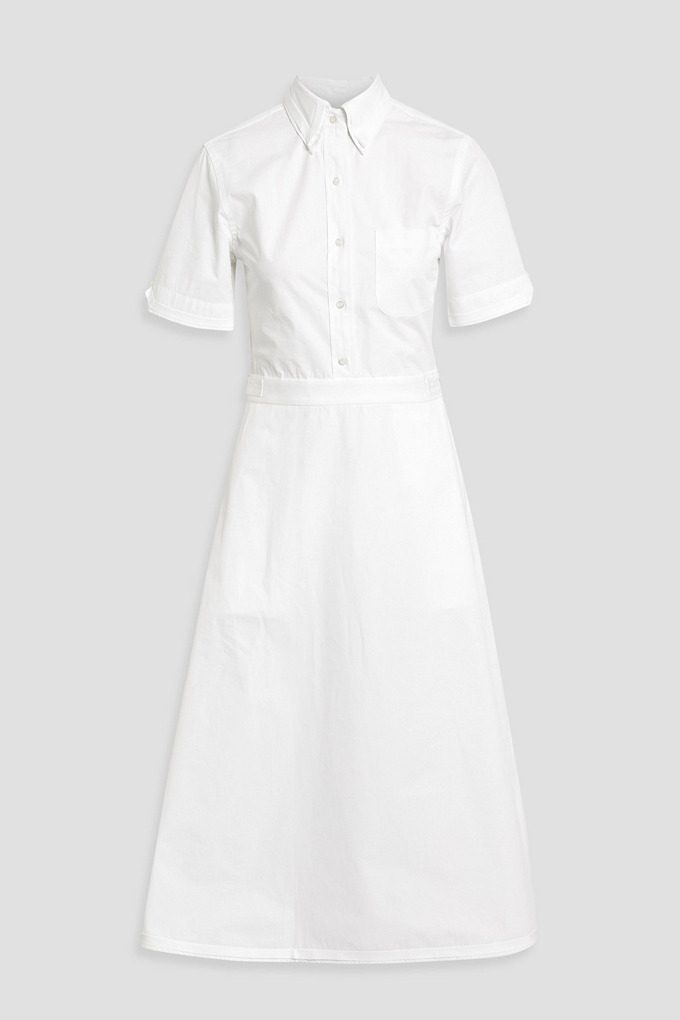 Thom Browne Cotton-poplin Midi Shirt Dress In White