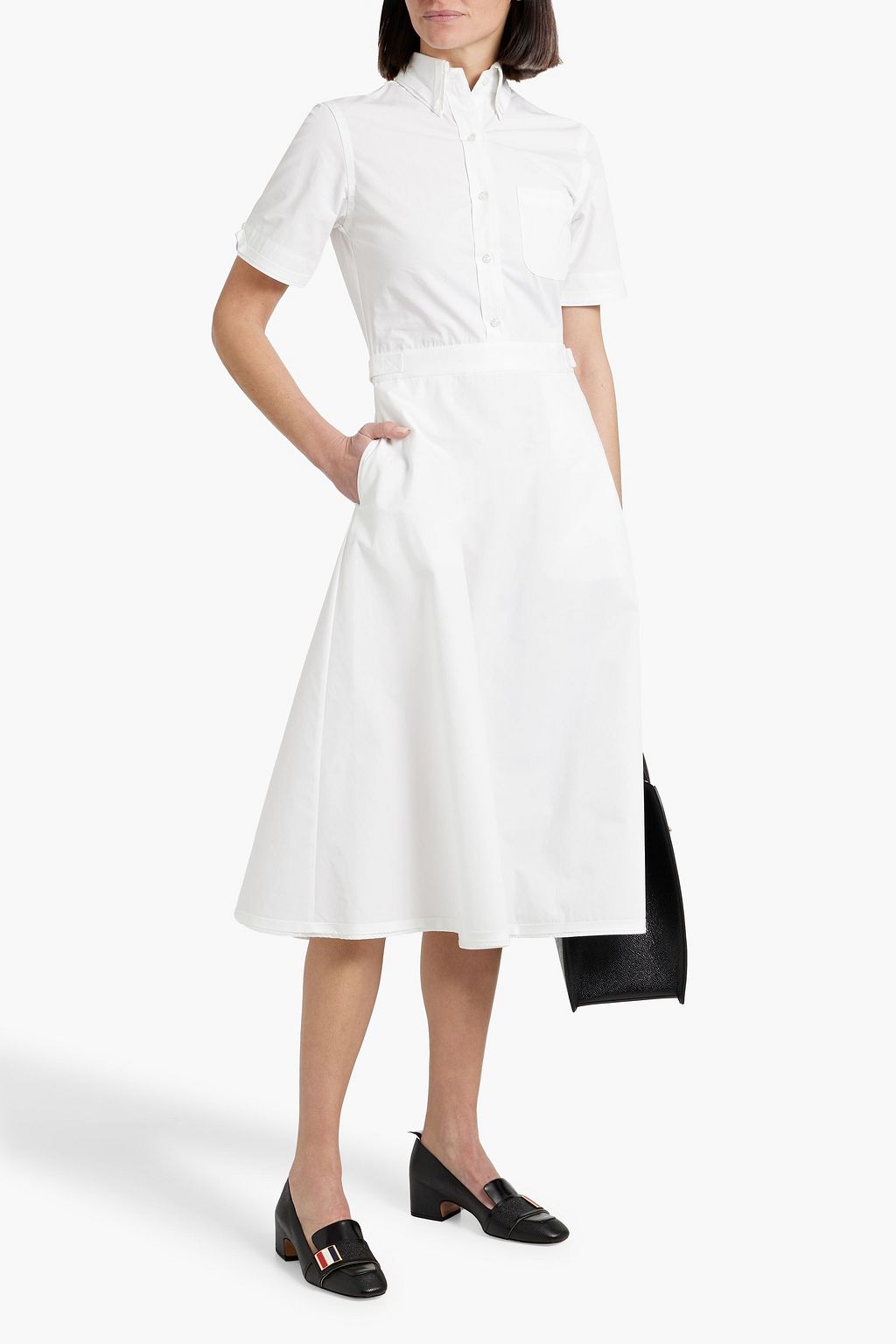 THOM BROWNE Cotton-poplin midi shirt dress