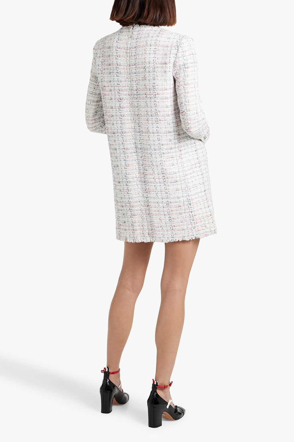 THOM BROWNE Frayed tweed mini dress
