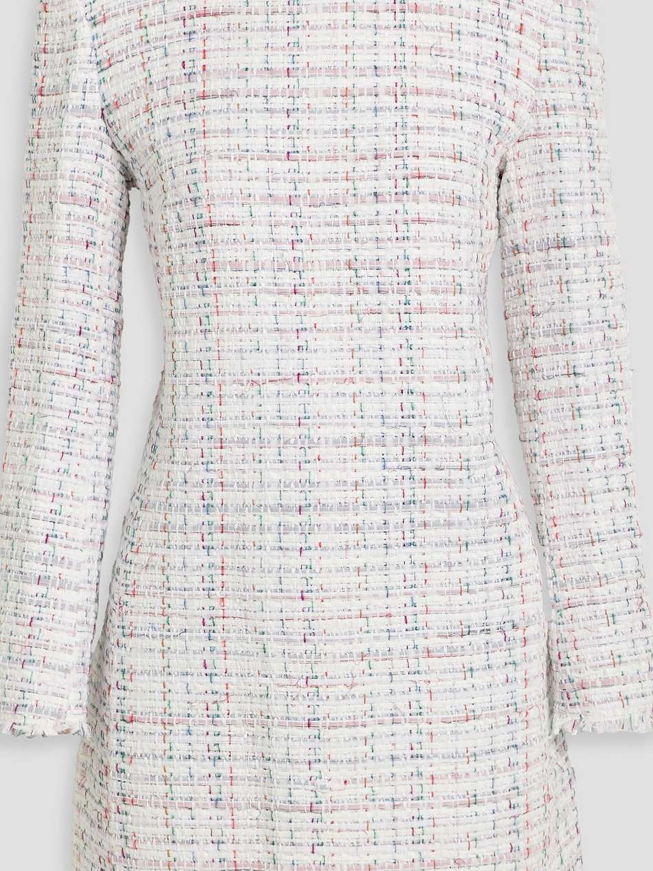 frayed tweed mini dress
