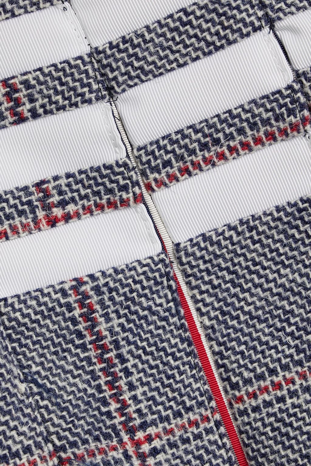 THOM BROWNE Pleated Prince of Wales checked wool skirt