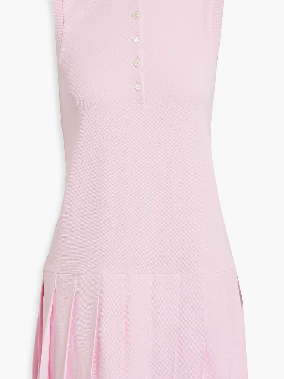 pleated cotton-piqué mini dress