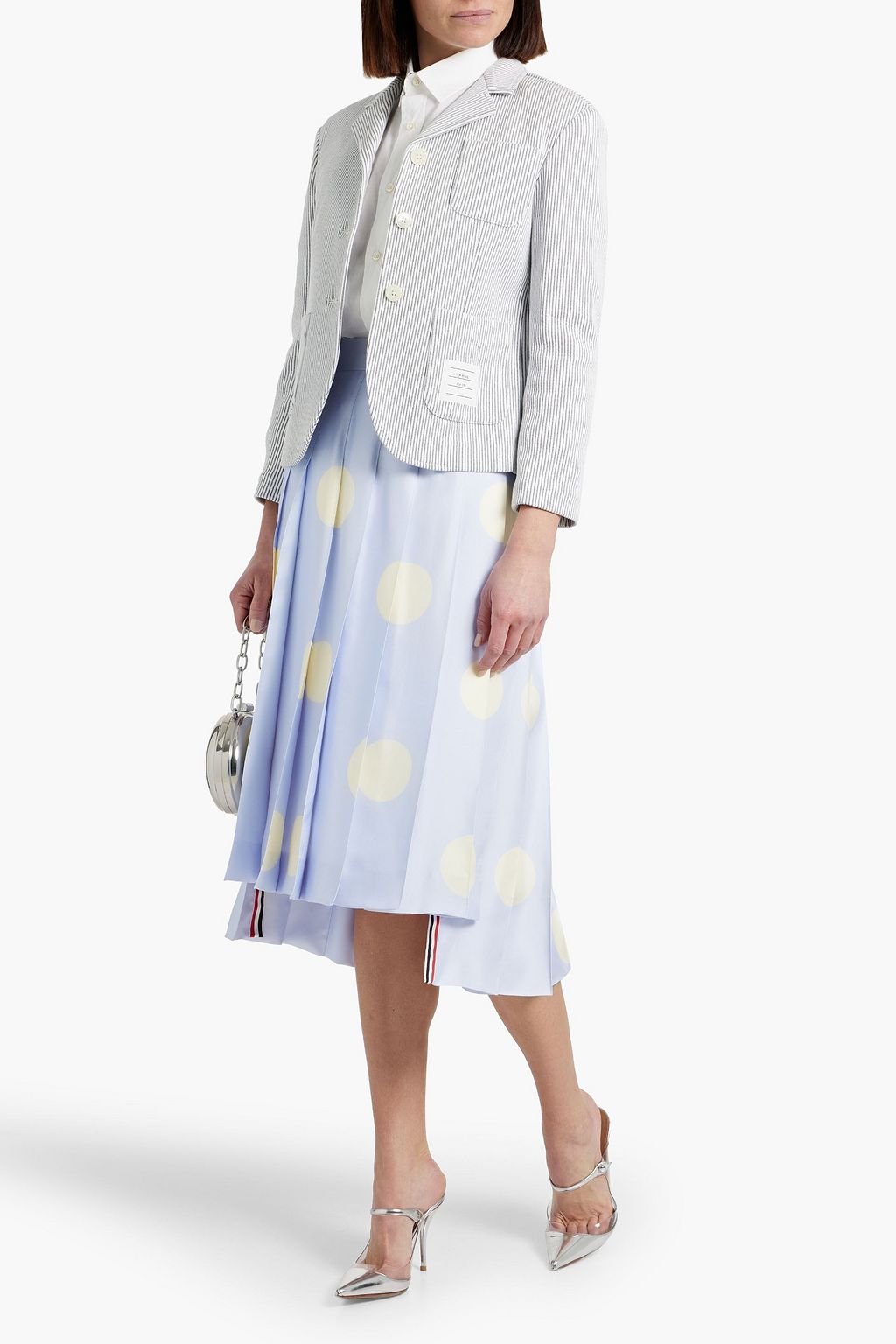 THOM BROWNE Striped cotton blazer