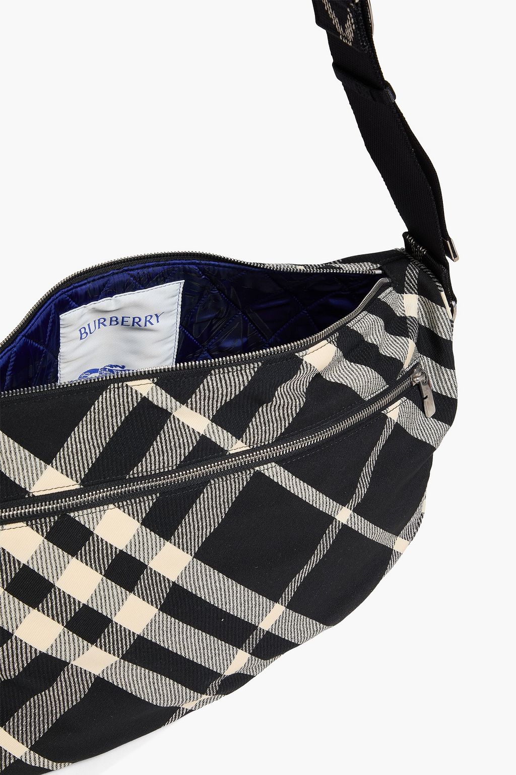 BURBERRY Checked twill messenger bag