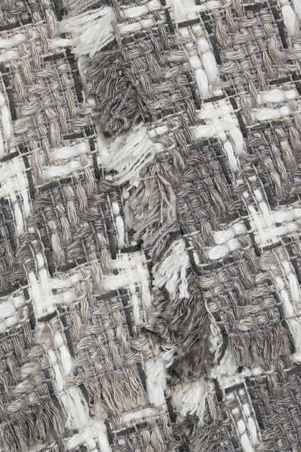 THOM BROWNE Frayed tweed midi dress