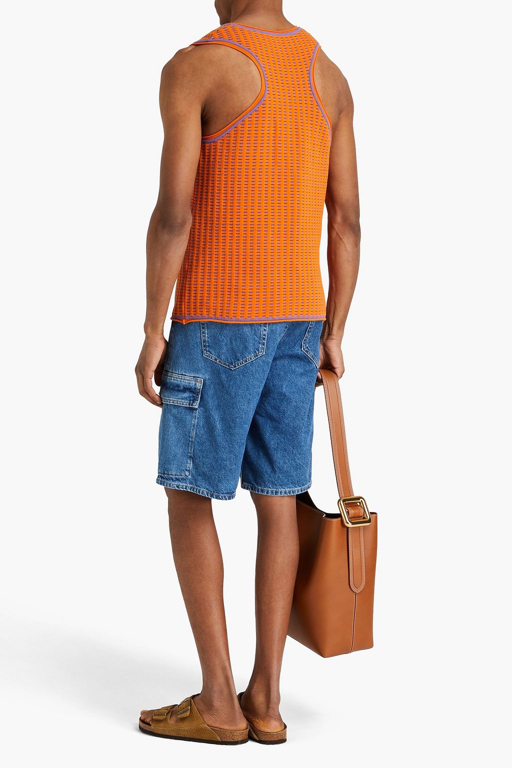 JACQUEMUS Jacquard-knit cotton-blend tank