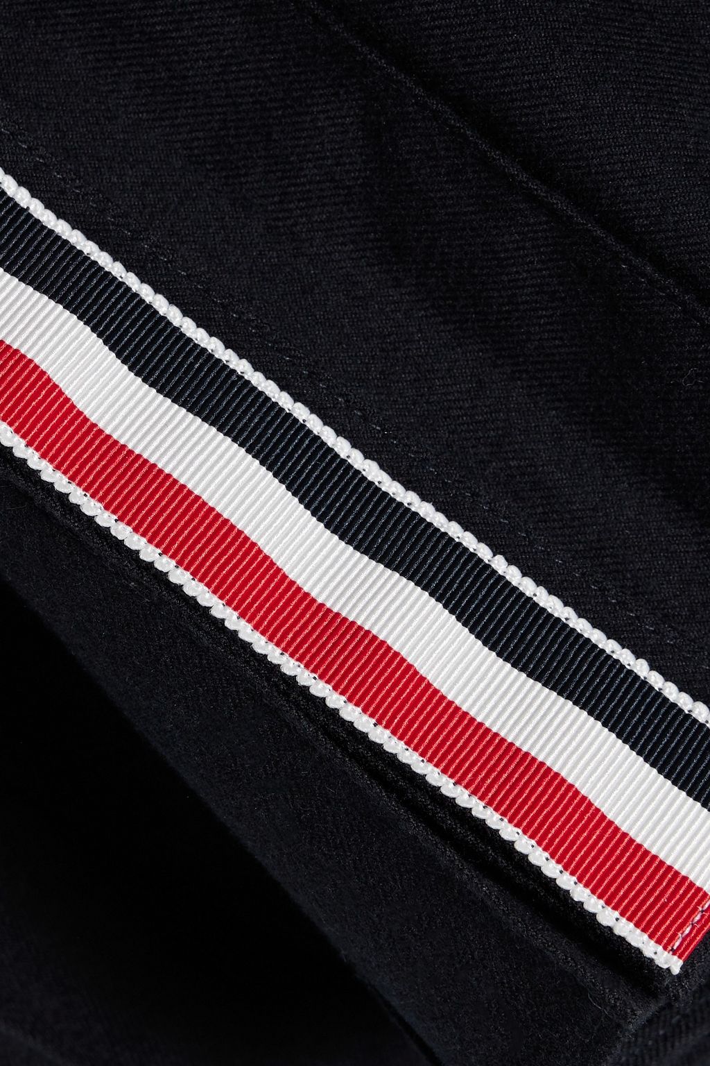 THOM BROWNE Pleated striped cotton-twill mini shirt dress