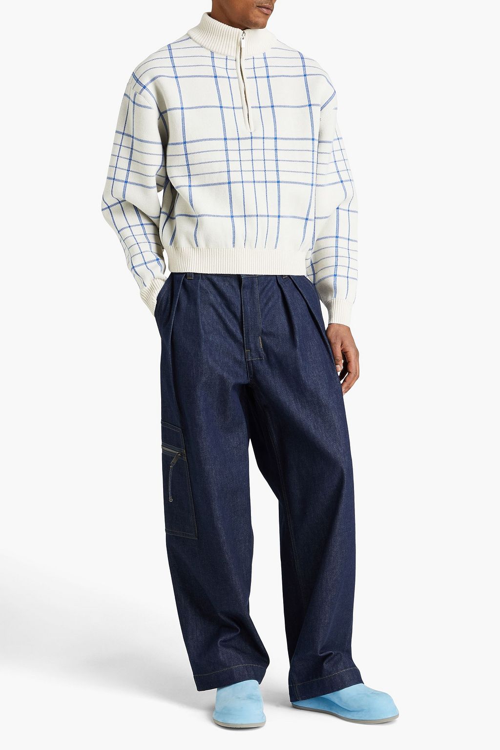 JACQUEMUS Checked jacquard-knit merino wool-blend sweater