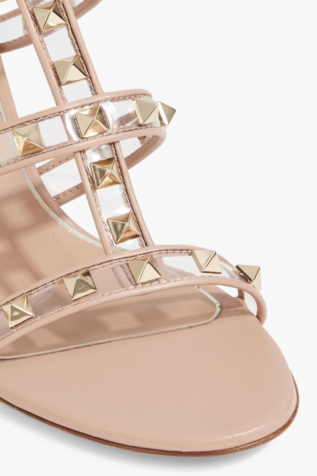 VALENTINO GARAVANI Rockstud leather and PVC mules