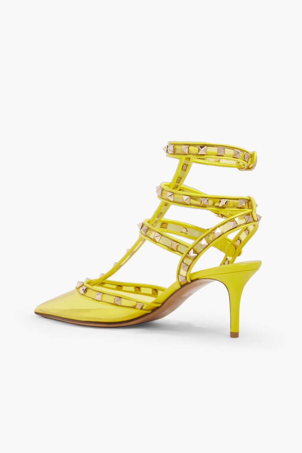 VALENTINO GARAVANI Rockstud PVC and patent-leather pumps
