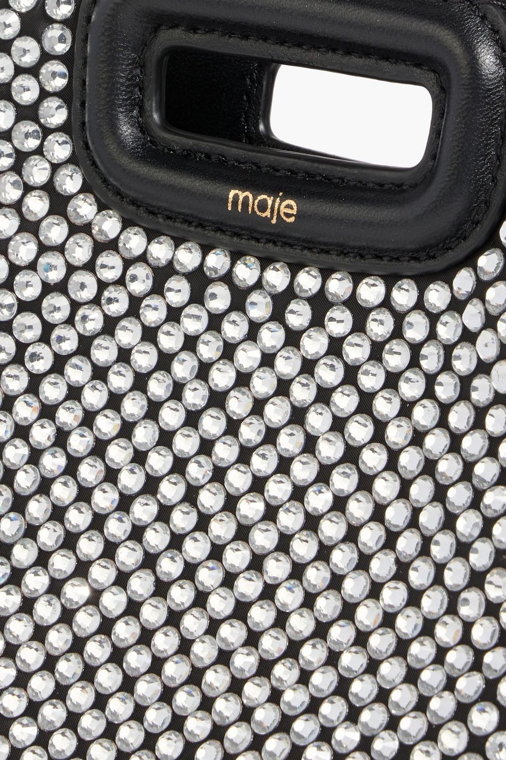 MAJE Fringed crystal-embellished leather shoulder bag