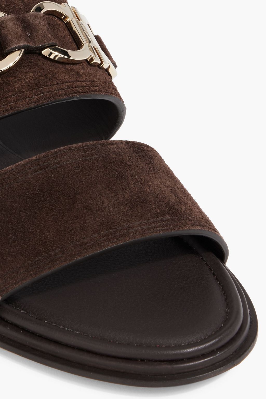 FERRAGAMO Chaim 10 embellished suede slingback sandals