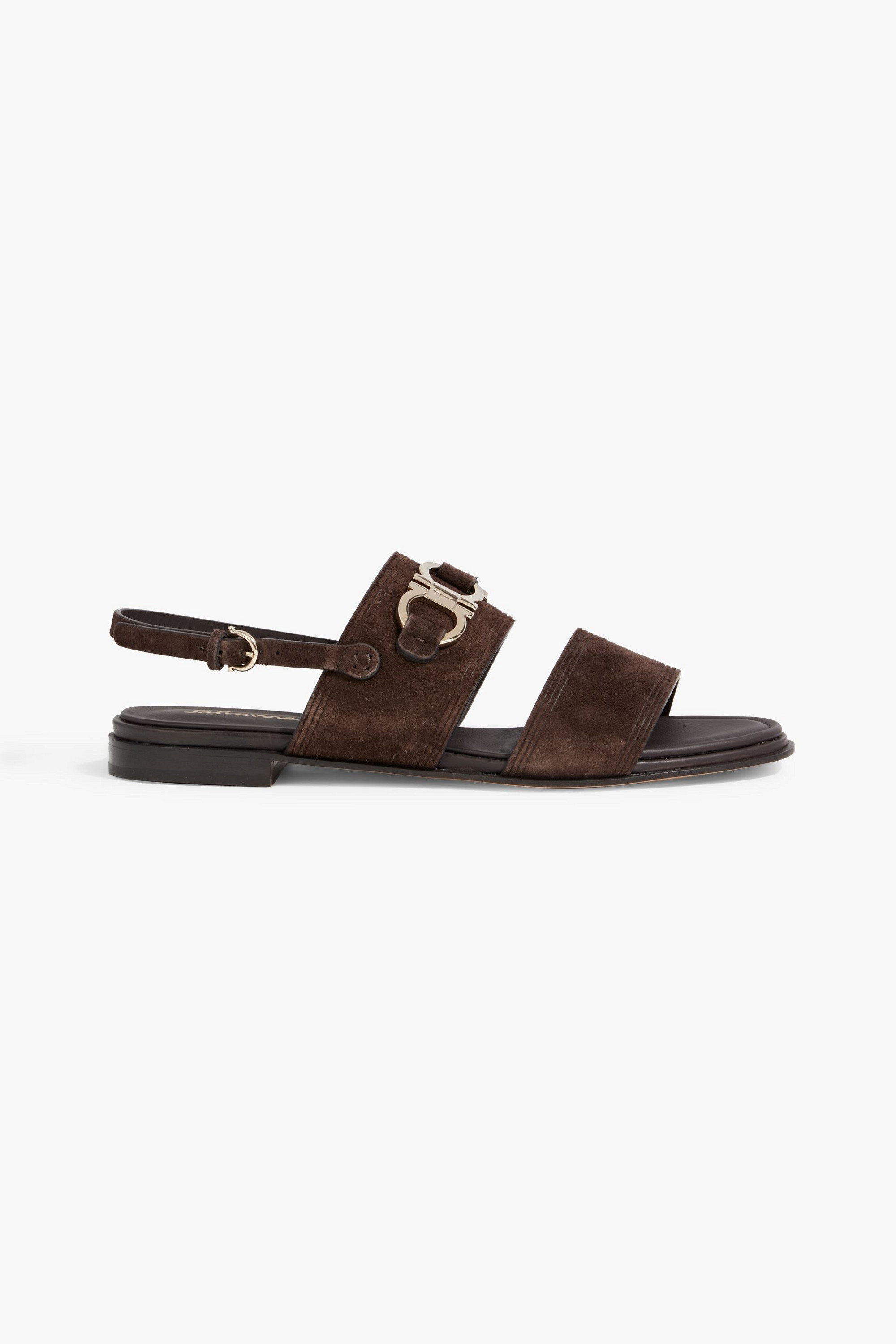 Ferragamo Chaim 10 embellished suede slingback sandals