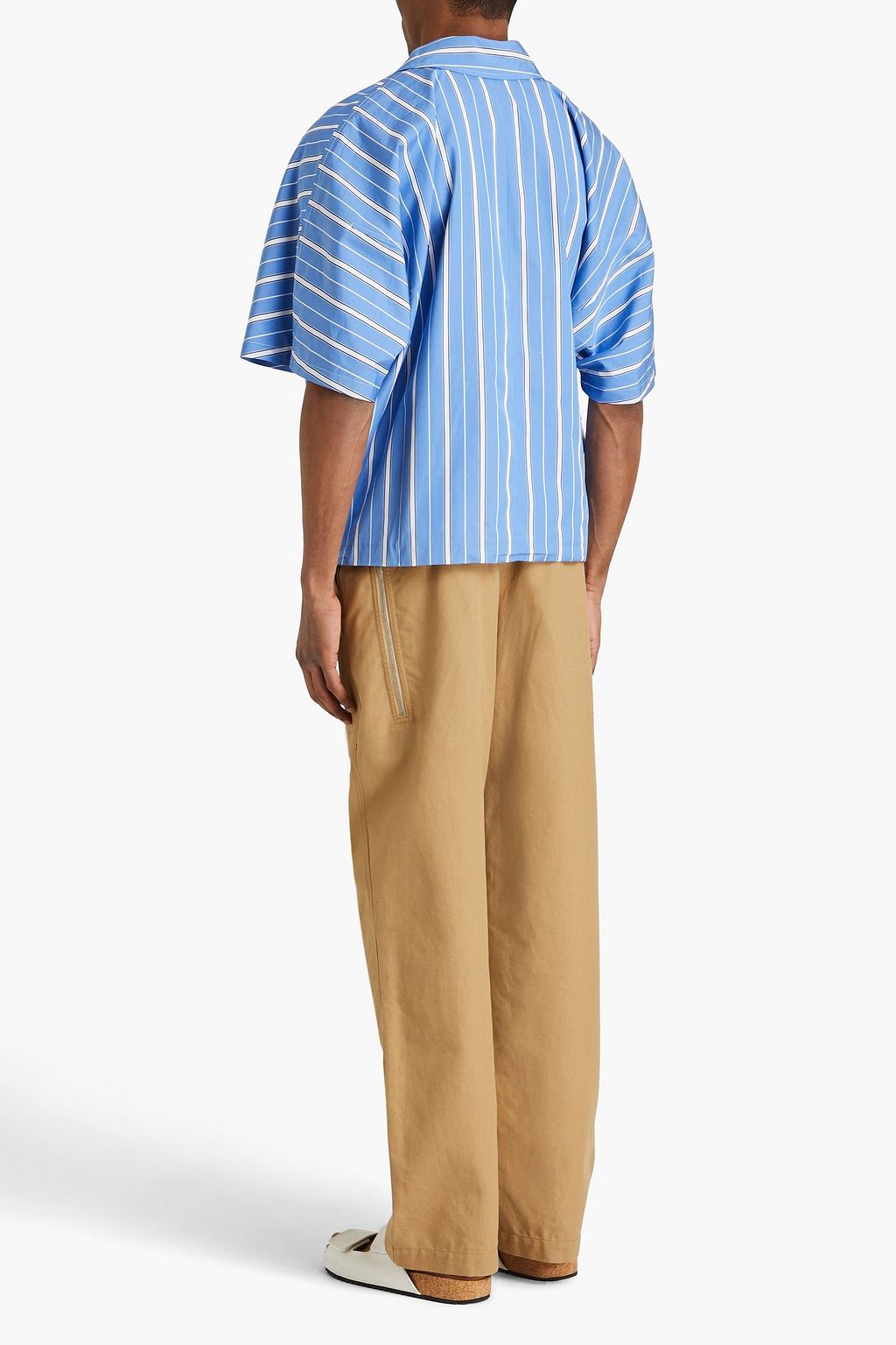 JACQUEMUS قميص مصنوع من قطن بوبلين بتصميم مخطط