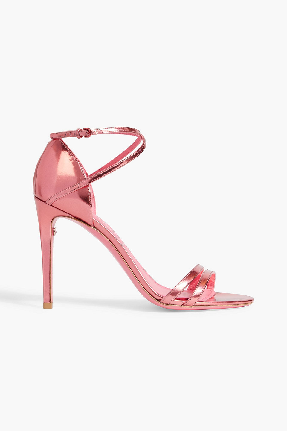 Ferragamo Ines X5 Mirrored-leather Sandals In Pink