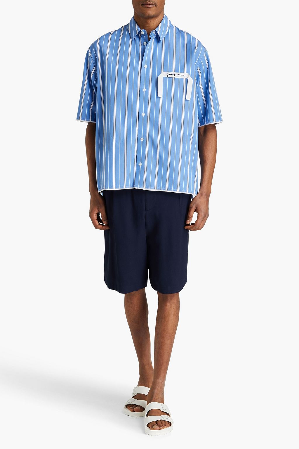 JACQUEMUS 스트라이프 코튼 포플린 셔츠