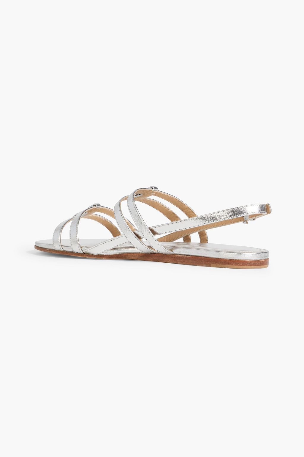 FERRAGAMO Typa metallic leather slingback sandals