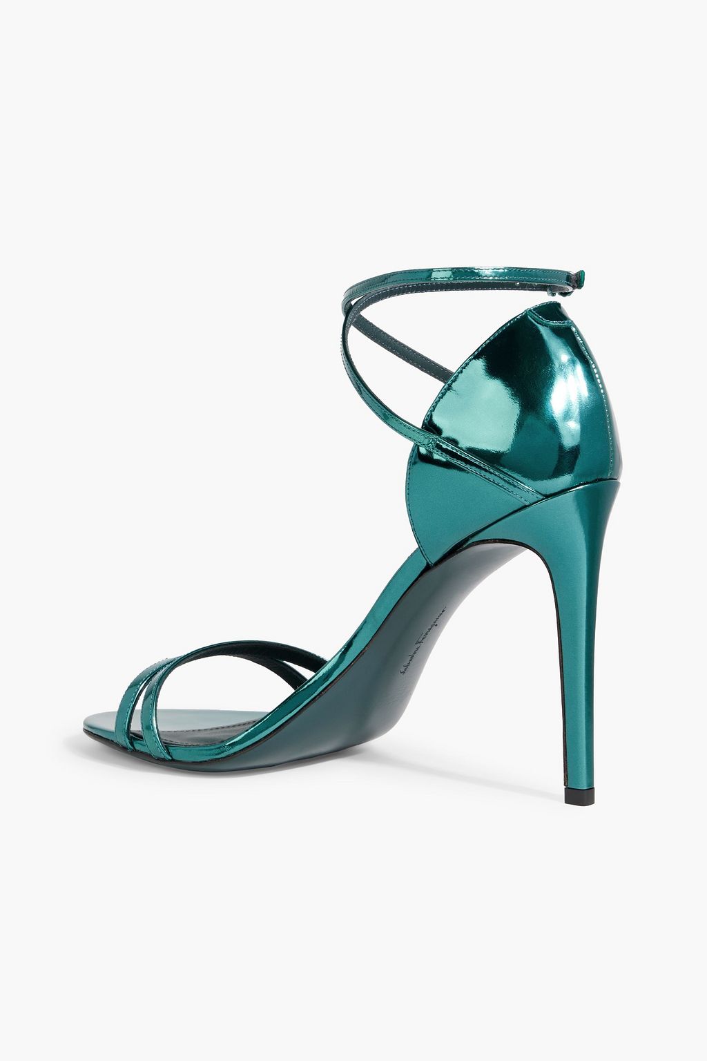 FERRAGAMO Ines X5 mirrored-leather sandals