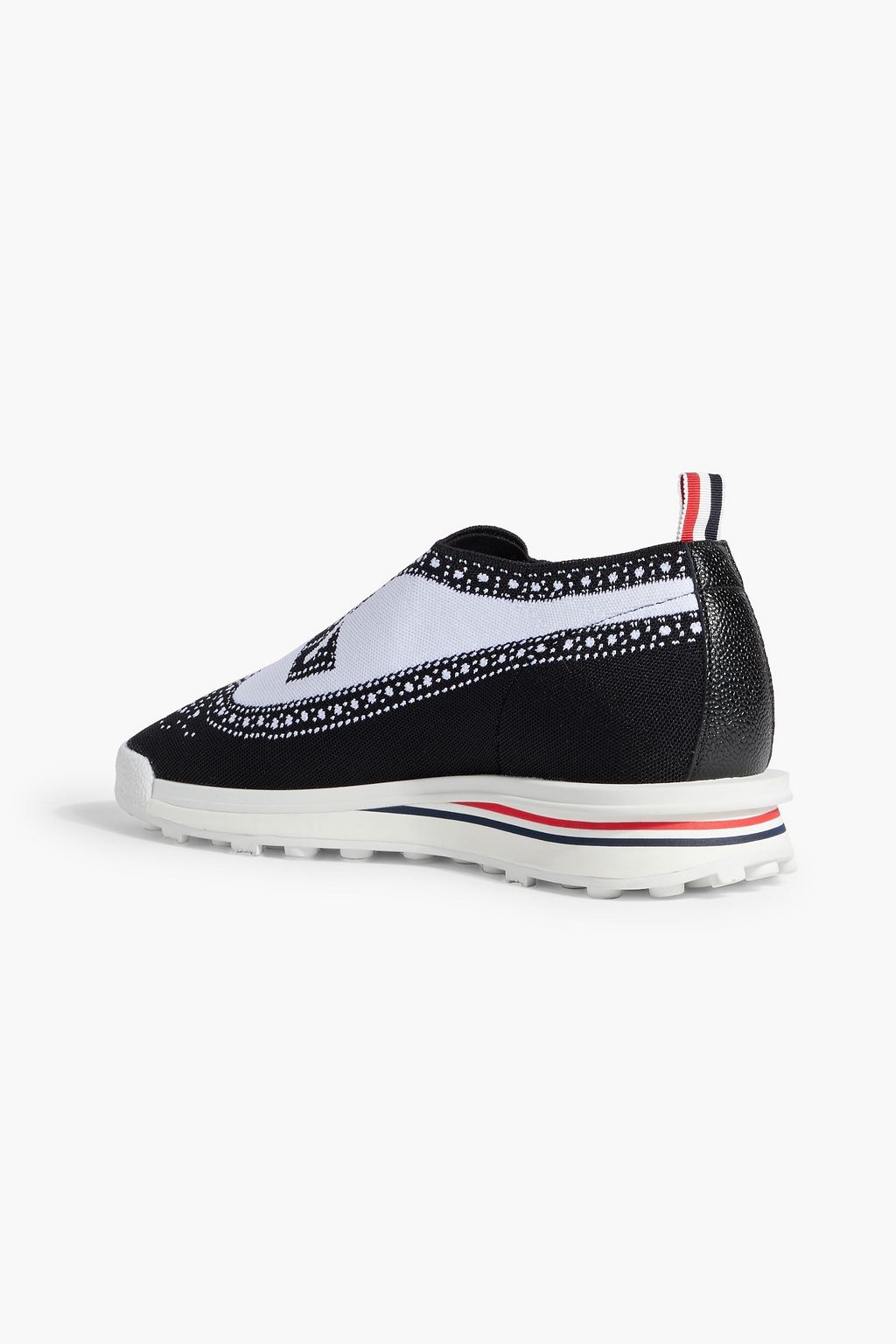 THOM BROWNE Jacquard-knit slip-on sneakers