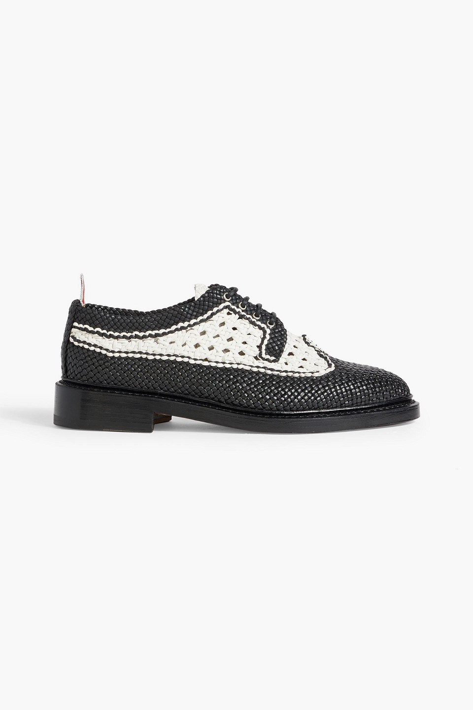 Thom Browne Woven Leather Brogues In Black