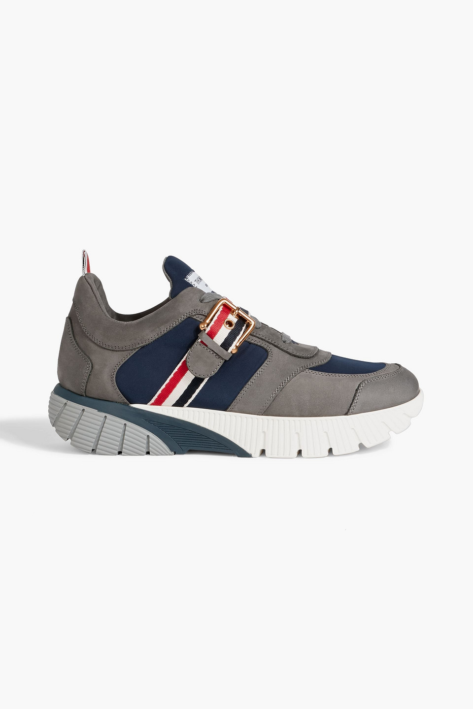 Suede and shell sneakers