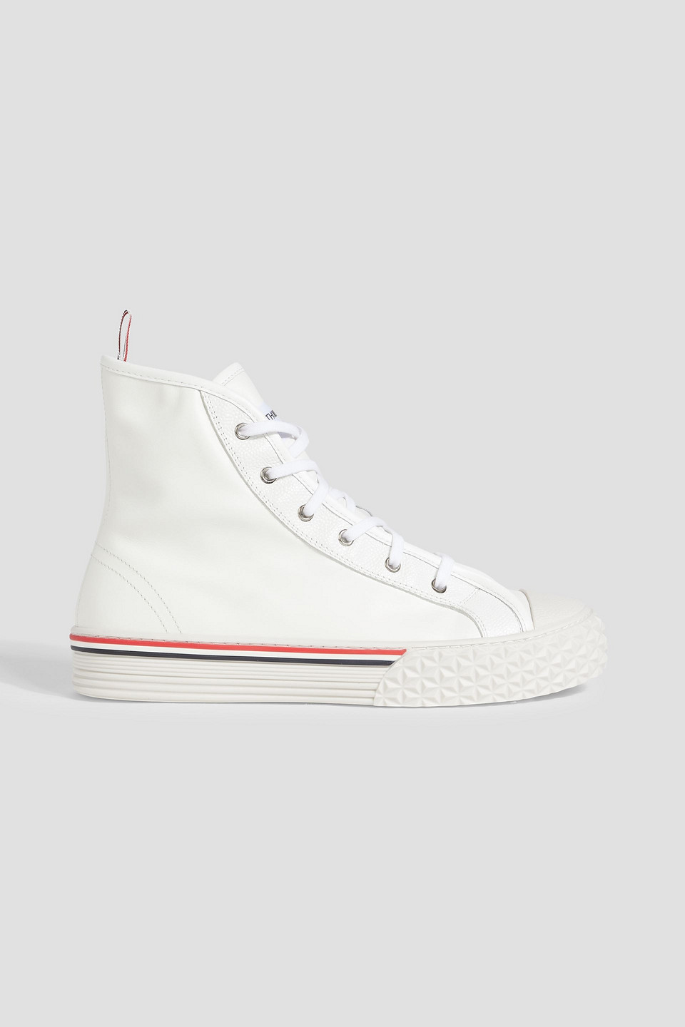 Collegiate leather high-top sneakers